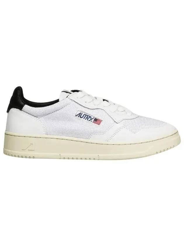 오트리 남성 메달리스트 블랙탭 메쉬 레더 로우탑 스니커즈 화이트