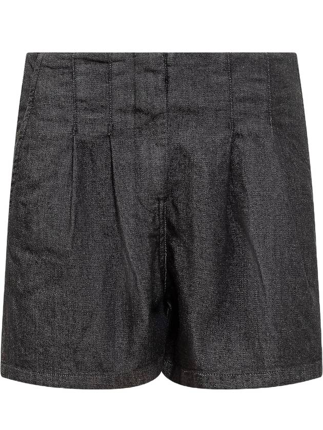 이로 플리츠 디테일 쇼츠 네이비