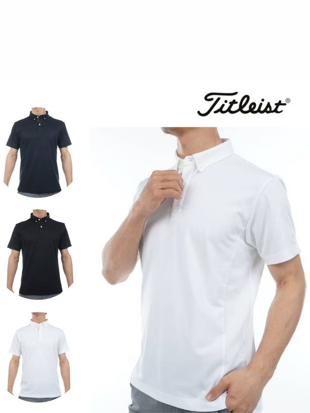 2025 타이틀리스트 트리아세 혼합 버튼다운 반팔 카라티 티셔츠 남성용 TMPMS110J