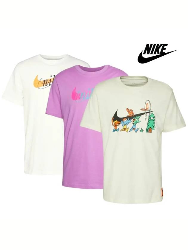 나이키 헤리티지 스우시 운동 프린트 탑 반팔티셔츠 3컬러 베이직 트레이닝 반팔티