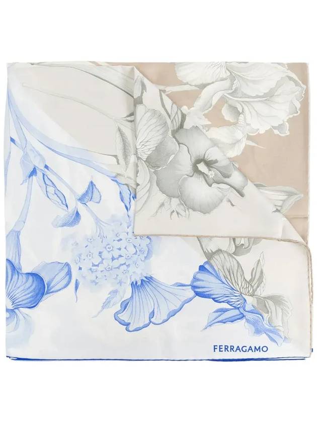 페라가모 하이드란지아 프린트 스카프 783659_None