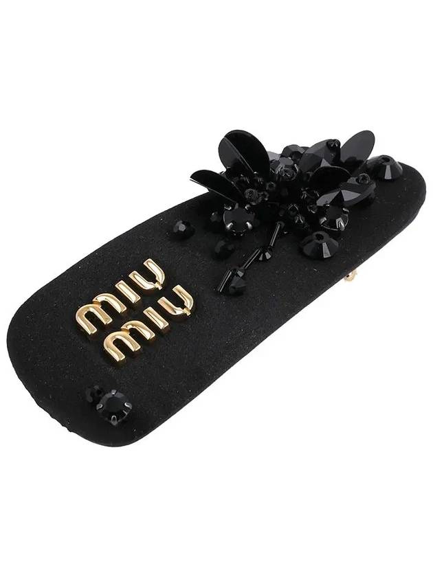 미우미우 헤어클립 5IF092 2DOE F0002 로고 새틴 여성헤어클립