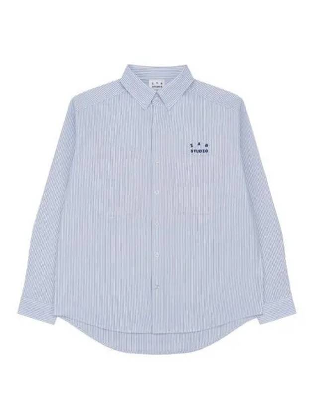 아이앱 스튜디오 웍스아웃 20주년 워크 셔츠 블루 스트라이프 IAB Studio Worksout 20th Anniversary Work Shirt Blue Stripe