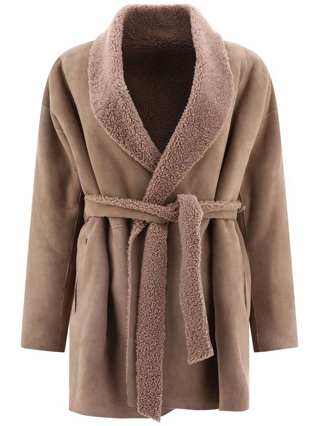 24FW 살바토레산토로 레더 and shearling 자켓 45073 D 샌드