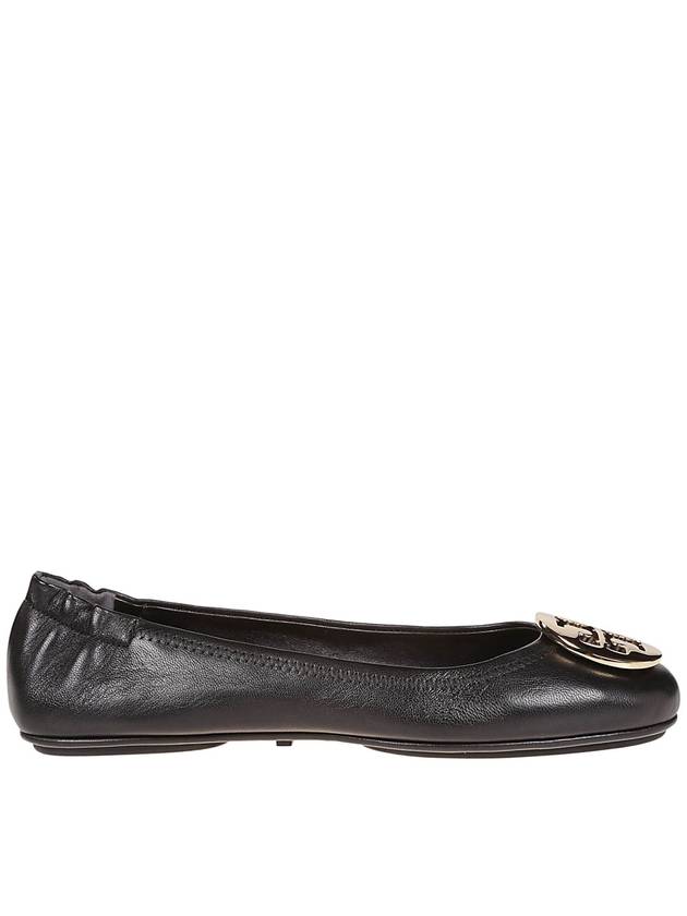 Tory Burch Minnie Travel black leather folding flats