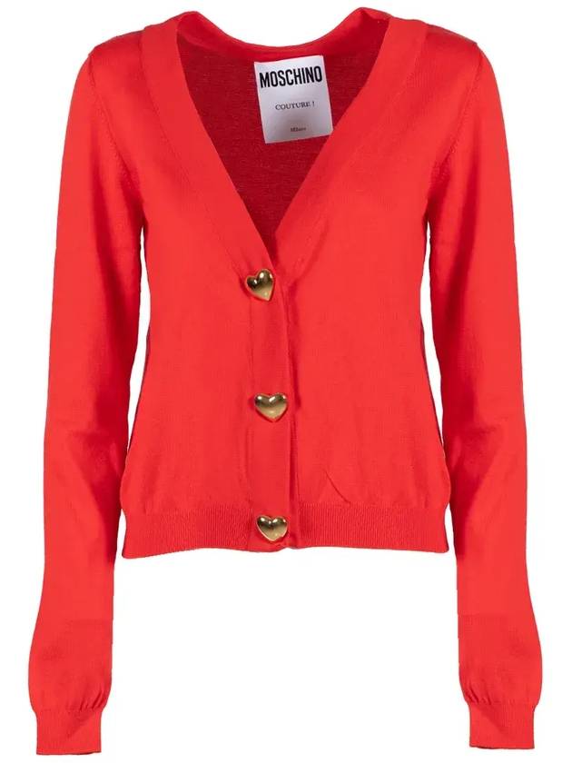 모스키노 하트버튼 브이넥 니트가디건 09040400_A0130