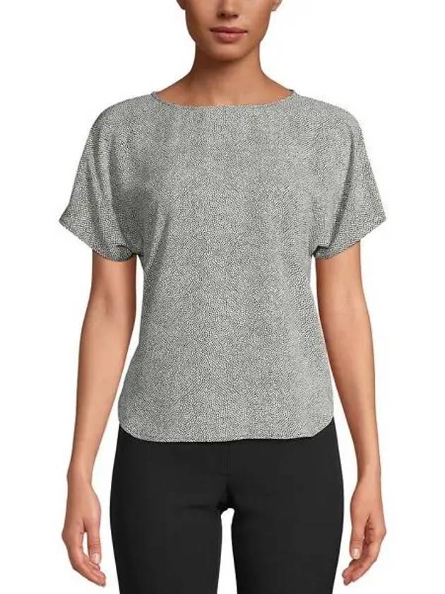 우먼 앤클라인 쁘띠 프린티드 보트넥 탑 상의 앤 화이트Anne 블랙 10048354