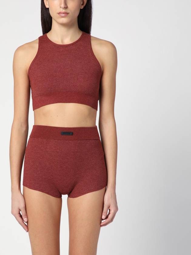 Fear of God Essentials Sporty burgundy honeycomb tank top