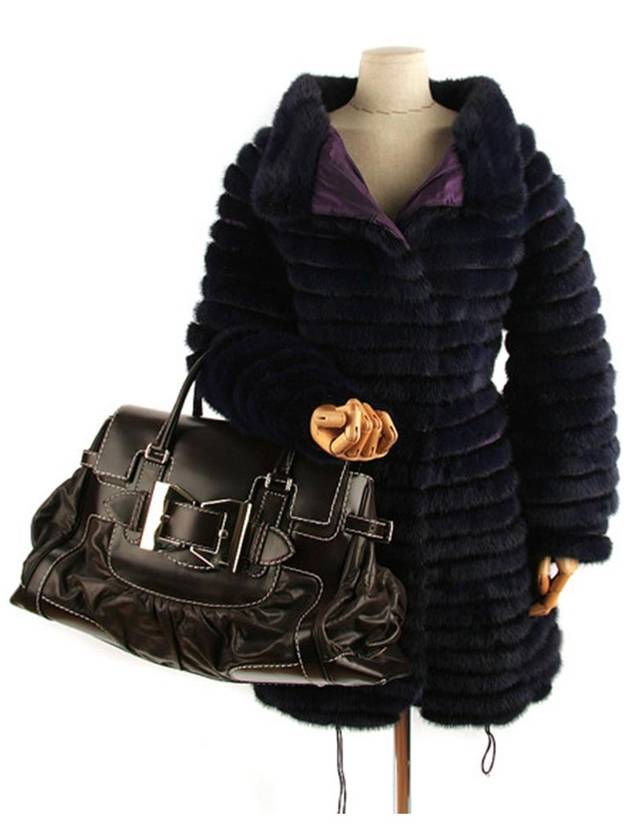 에르마노 설비노 D15OA 752 P32 2690 여성 퍼플 밍크 코트