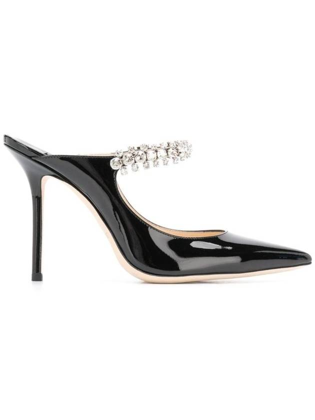 JIMMY CHOO 크리스탈 스트랩이 달린 블랙 펌프스 페이턴트 가죽 여성용 BING100PATBLACK