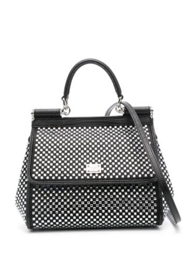 돌체앤가바나 시칠리아 미디엄 토트 백 블랙