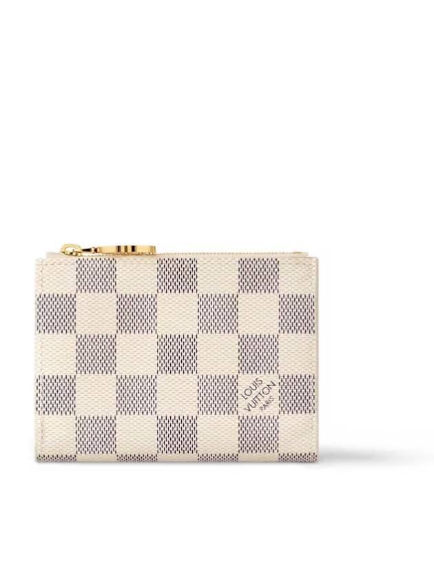 25SS 루이비통 여성 로고 리사 월릿 다미에 아주르 캔버스 반지갑 N00133