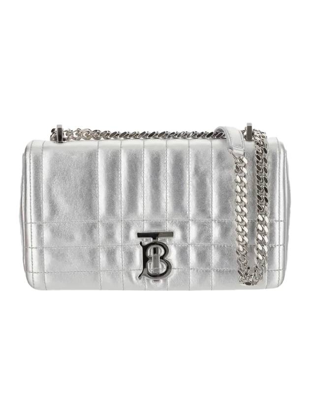 버버리 퀄팅 레더 미니 롤라 숄더 백 실버