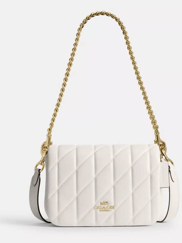 코치 퀸 퀼팅 숄더백 Gold Chalk