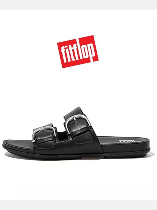 핏플랍 그레이시 버클 메탈릭 가죽 슬라이드 슬리퍼 블랙 여성슬리퍼 패션 핏플랍조리