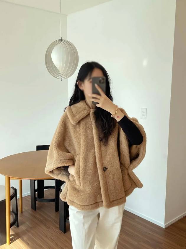 25SS 막스마라 TENEBRE4 테디 패브릭 케이프 알비노 251473