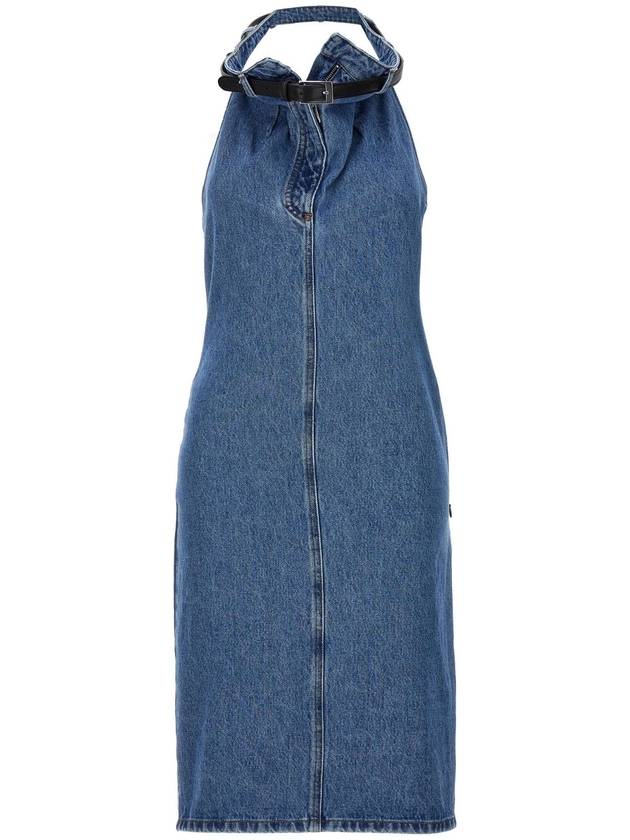 COPERNI COPR92202WASBLU & 39 벨트 홀터 넥& 39 드레스