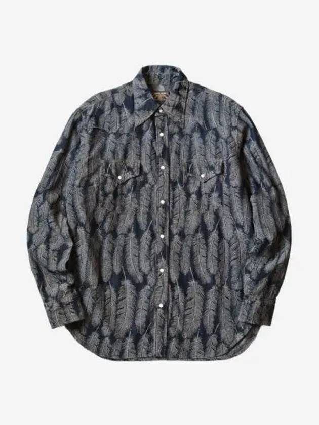 캐피탈 5온즈 맥파이 데님 허스키 웨스턴 셔츠 다크 인디고 Kapital 5 oz. Magpie Denim Husky Western Shirt Dark Indigo