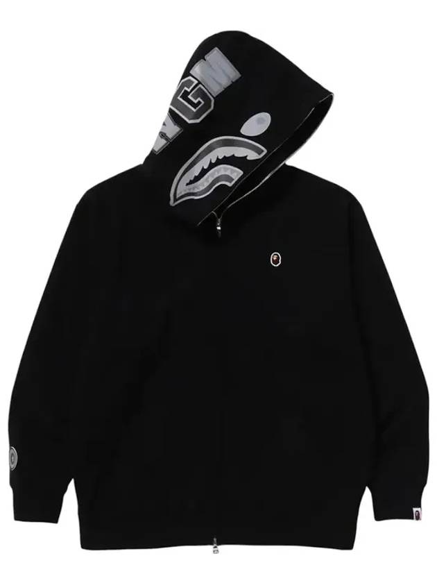 베이프 원 포인트 에이프 헤드 샤크 릴랙스드 핏 풀 집 후디 블랙