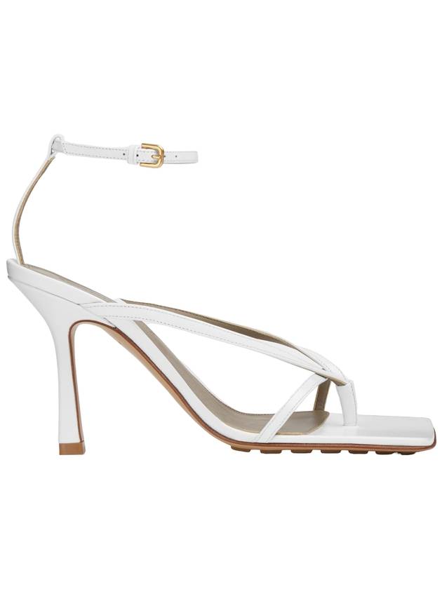 보테가베네타 여성 스트레치 스트랩 샌들 힐 화이트