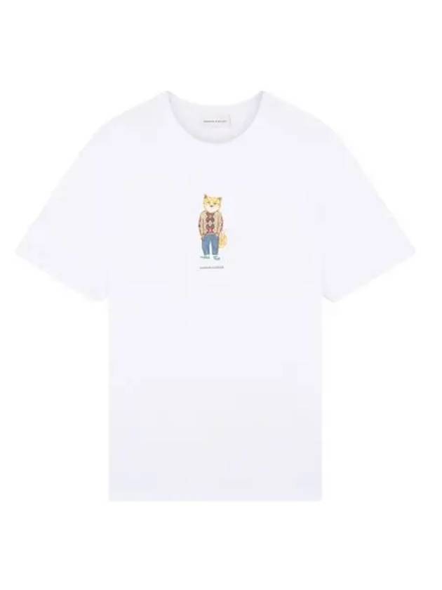 메종 키츠네 드레스드 폭스 레귤러 티셔츠 화이트 Maison Kitsune Dressed Fox Regular T Shirt White
