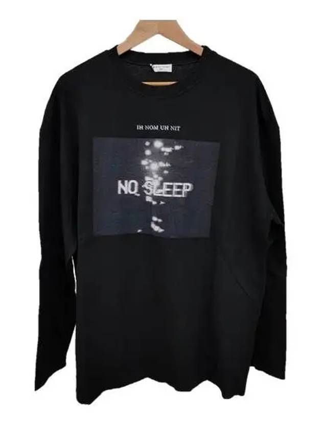 이놈어닛 NUS19221 009 NO SLEEP 블랙 티셔츠 ih nom uh nit