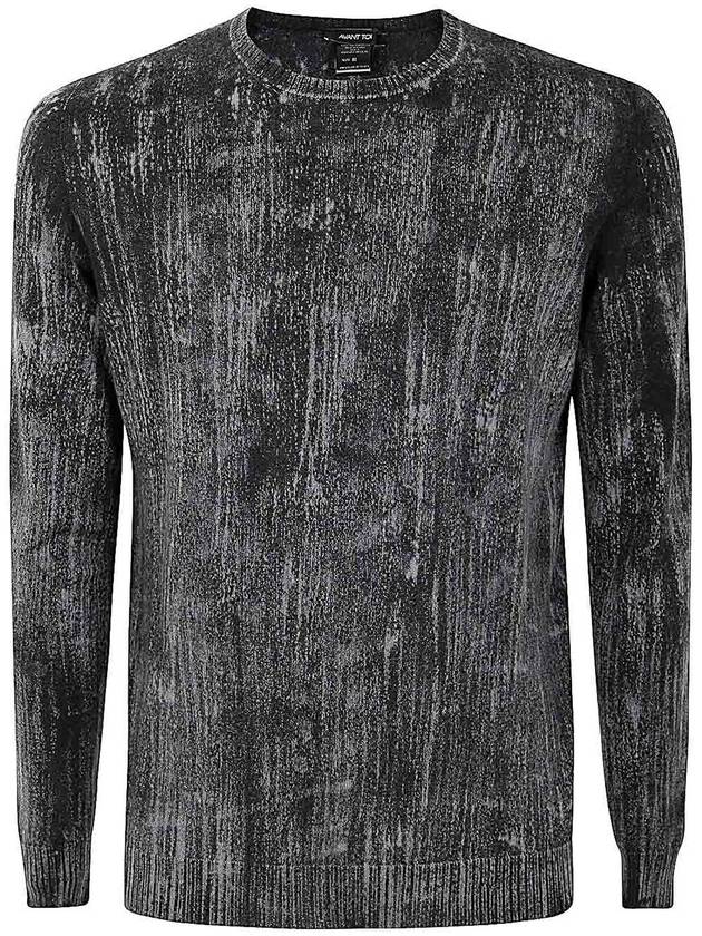 Avant Toi Tonal Effect Round Neck Reversible Pullover