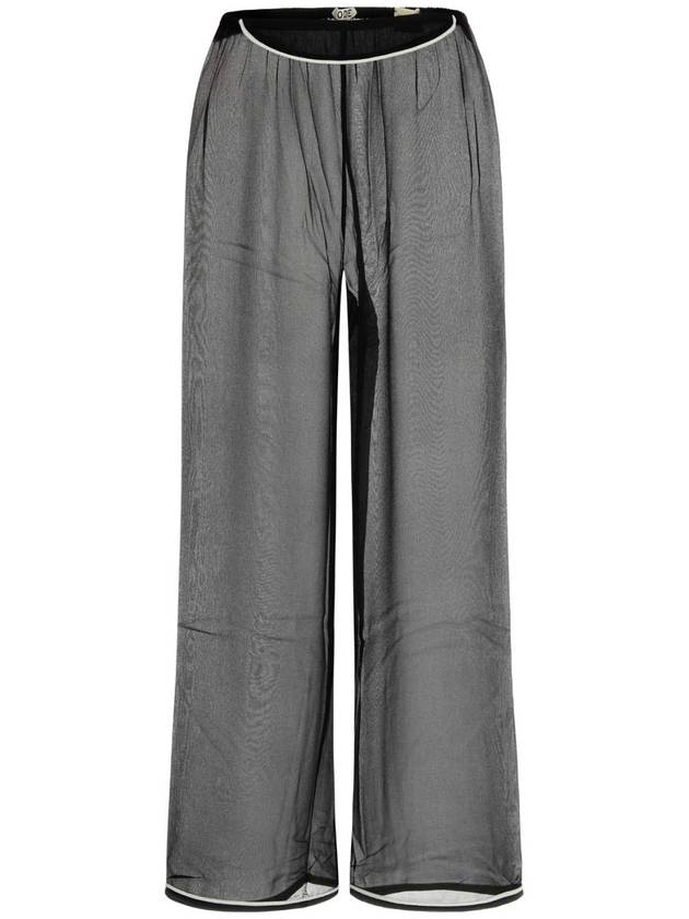 23FW Bode 블랙 실크 와이드 레그 pant WRF23BT001 블랙