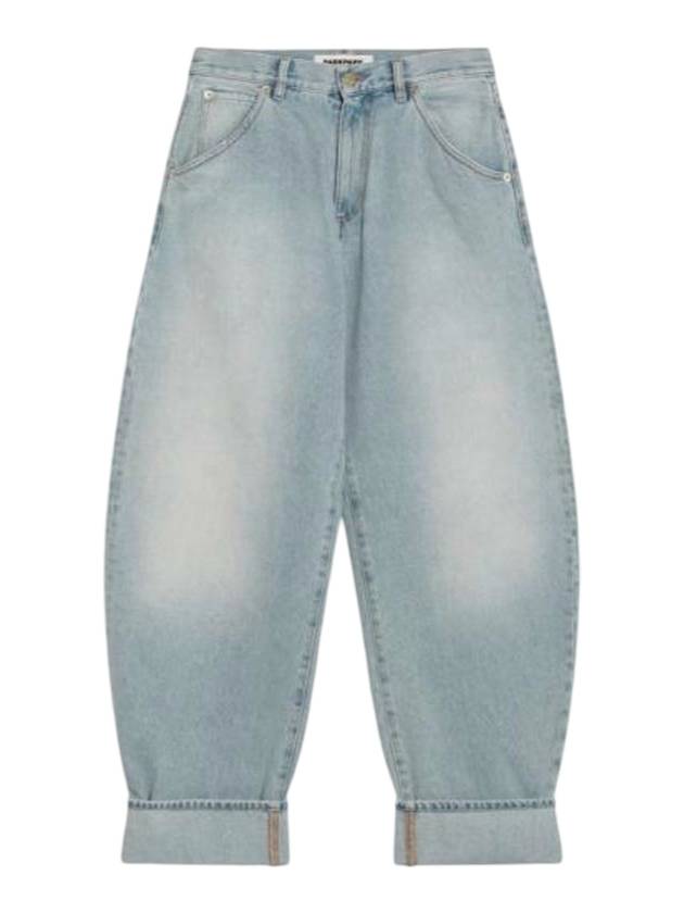 다크파크 벌룬 데님 와이드 진 블루