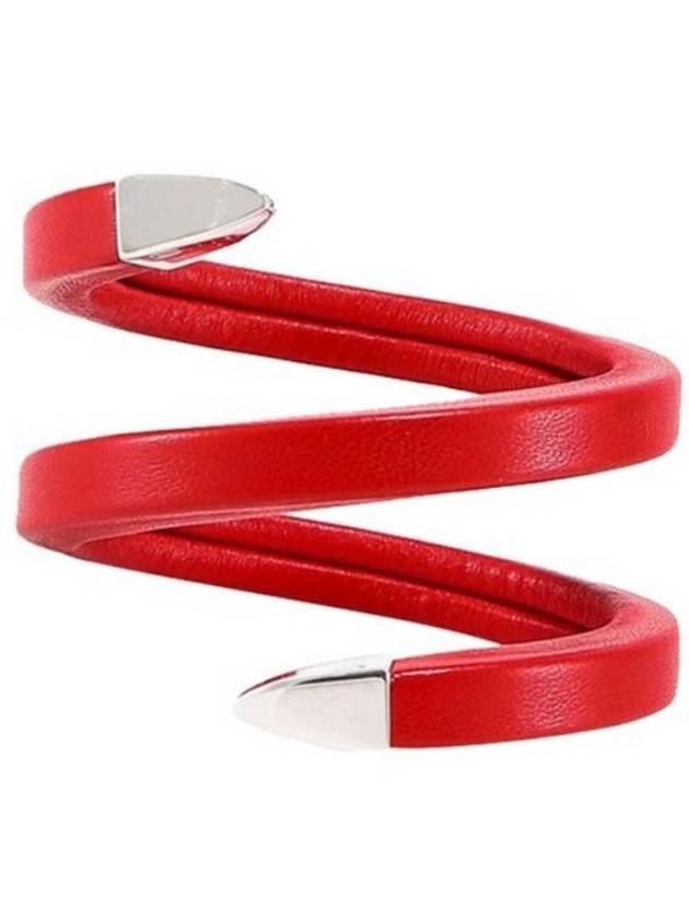 보테가베네타 스파이럴 메탈 커프 팔찌 레드