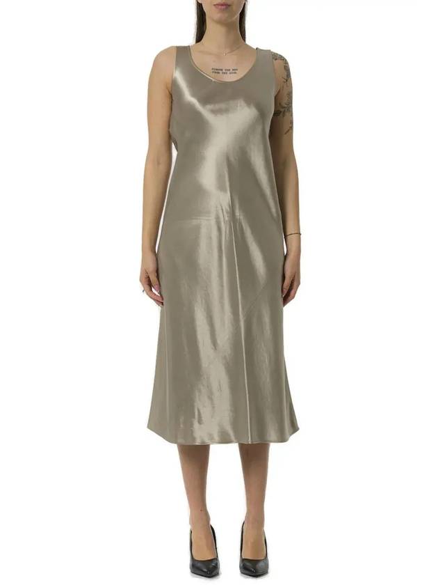 맥스 마라 U넥 슬리브리스 새틴 드레스 TALETE2516221027600_009