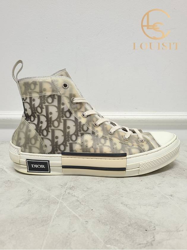 디올 화이트 블랙 B23 오블리크 하이탑 스니커즈 42