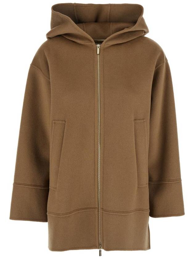 에스막스마라 Cloe Brown Coat with Fixed Hood and Dropped Shoulders in Wool Woman 2519081031600001