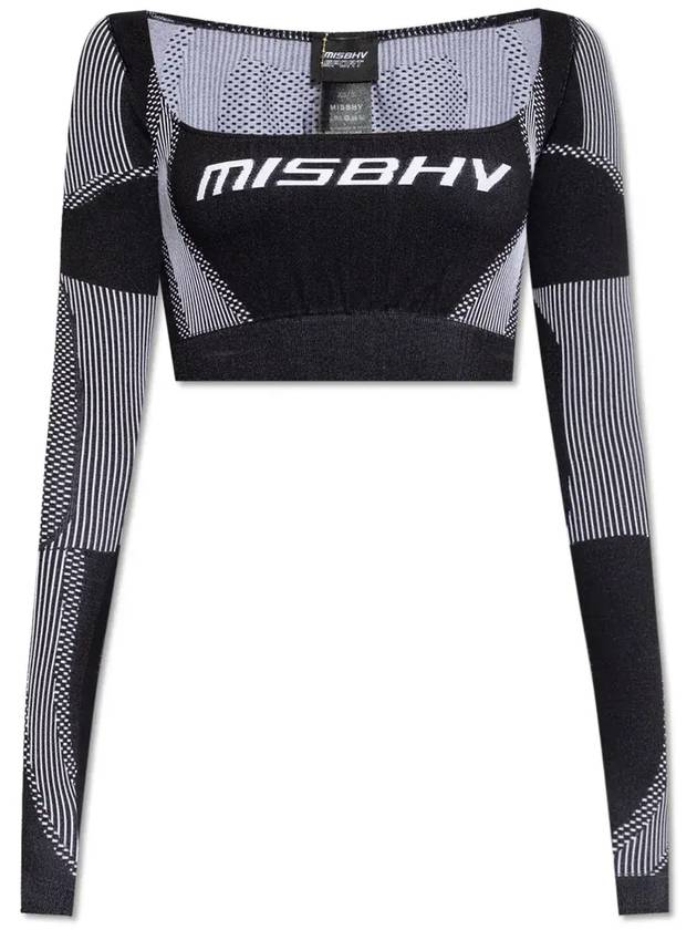 Misbhv 스포츠 긴팔 크롭 니트 탑 231W5230_BLACKWHITE