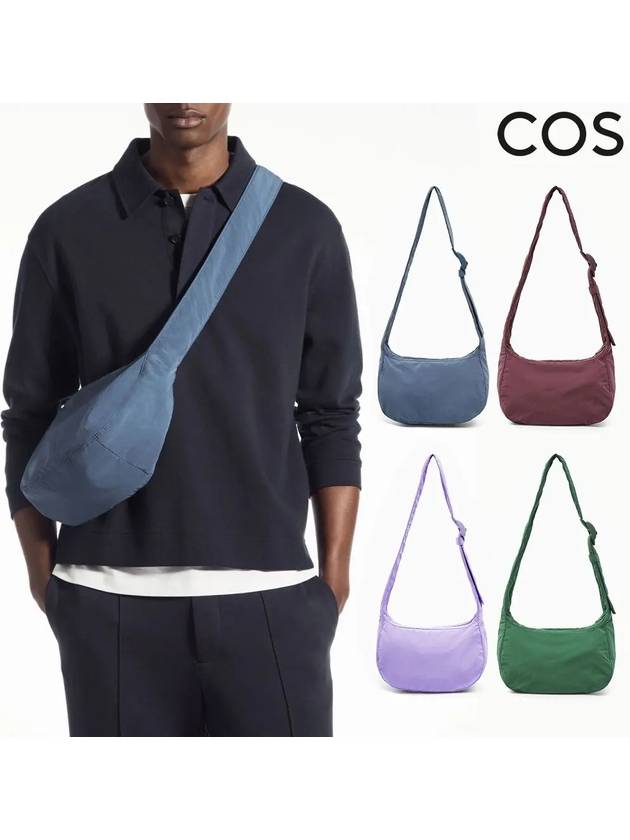 코스 남성 나일론 숄더백 가방 블루 다크버건디 라일락 다크그린