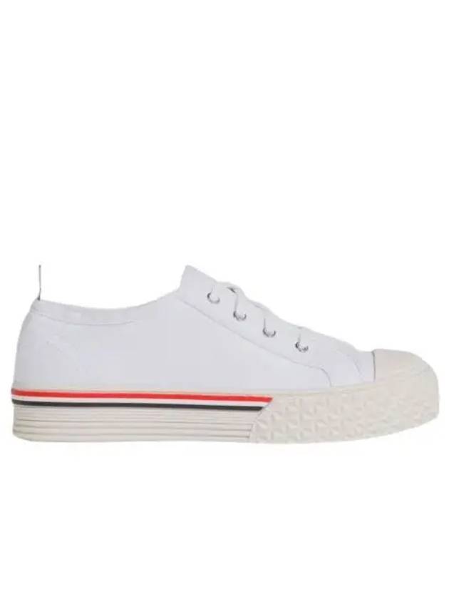 톰브라운 캔버스 타르탄 트레드 컬리지에이트 로우탑 트레이너 화이트 Thom Browne Canvas Tartan Tread Collegiate Low Top Trainer White