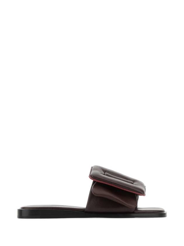 보이 초콜릿 가죽 퍼피 슬리퍼 PUFFYSANDAL CAROB
