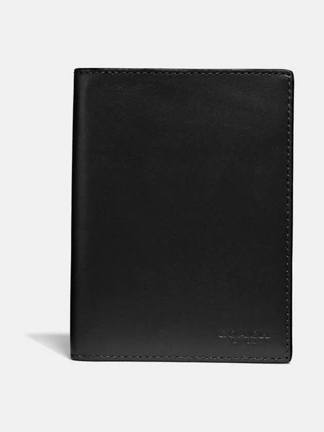 코치 송아지 가죽 패스포트 케이스 여권 지갑 BLACK