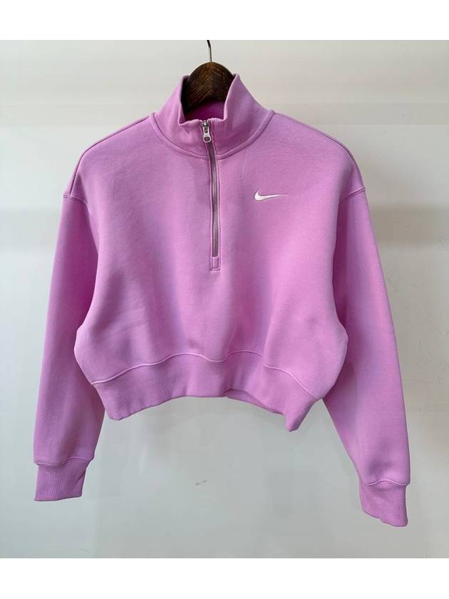 나이키 지퍼 크롭 맨투맨 DQ5768 632 핑크 WOMENS M 아시안핏