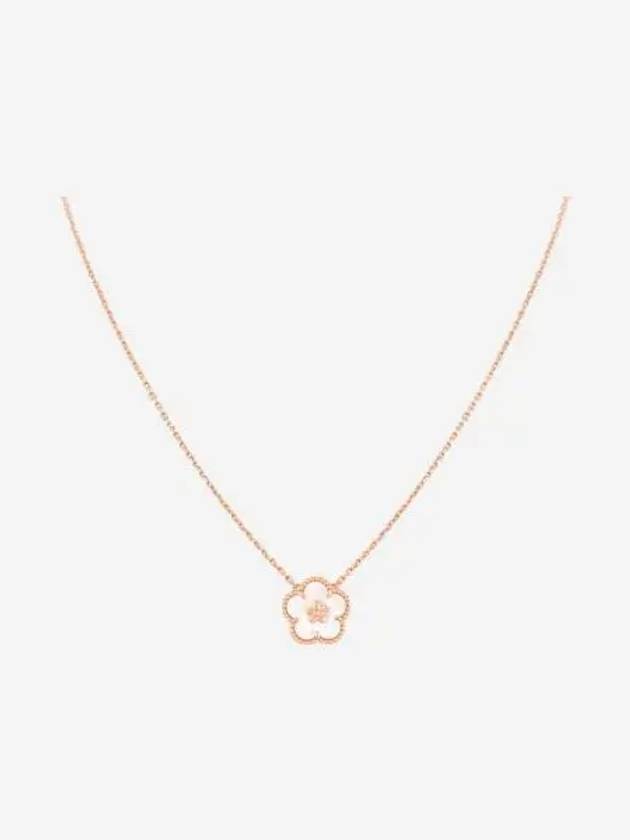W 반 클리프 & 아펠 럭키 스프링 펜던트 플럼 블로썸 핑크 골드 마더 오브 펄 W Van Cleef & Arpels Lucky Spring Pendant Plum Blossom Pink Gold Mother of Pearl