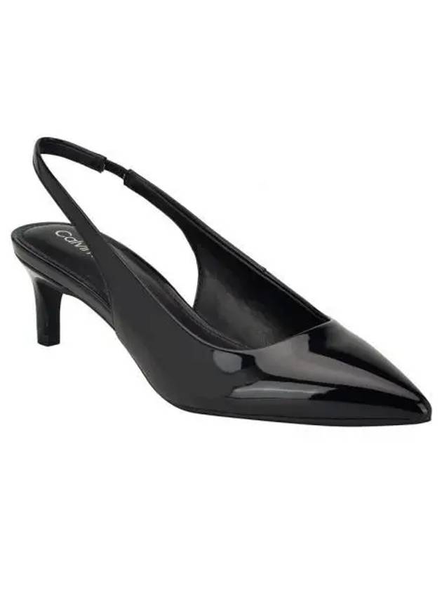 우먼 캘빈클라인 Dainty 키튼 힐 슬링백 펌프스 블랙 패턴트 10503504