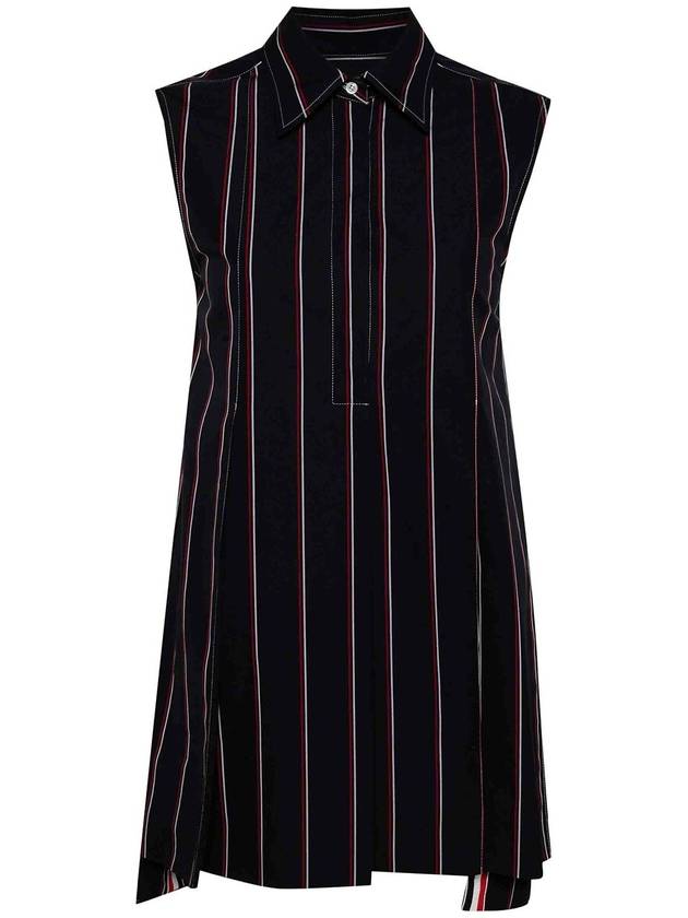 Thom Browne Rwb-Stripe Mini Wide Shirt Dress