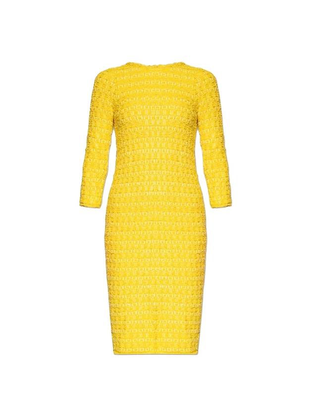발렌시아가 트위드 미디원피스 옐로우