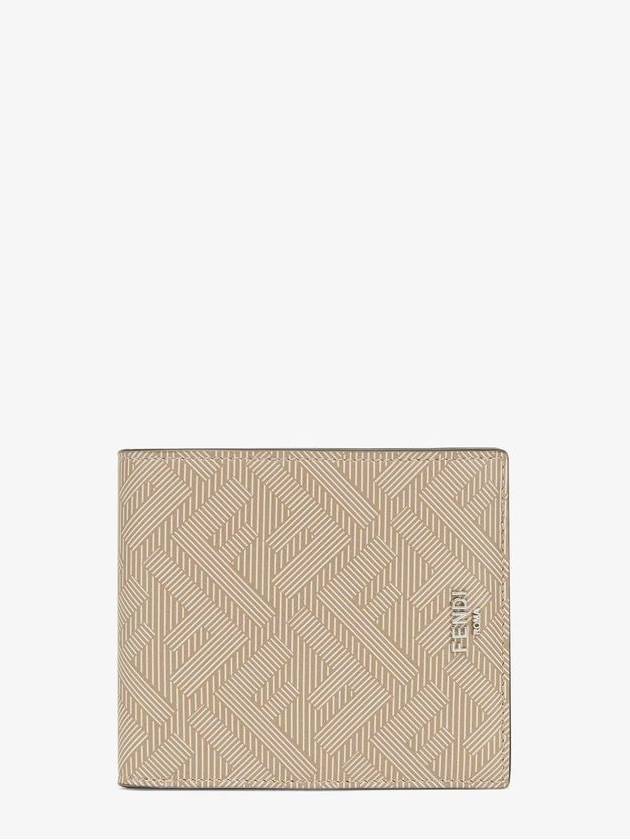 펜디 섀도우 FF 레더 바이폴드 반지갑 베이지