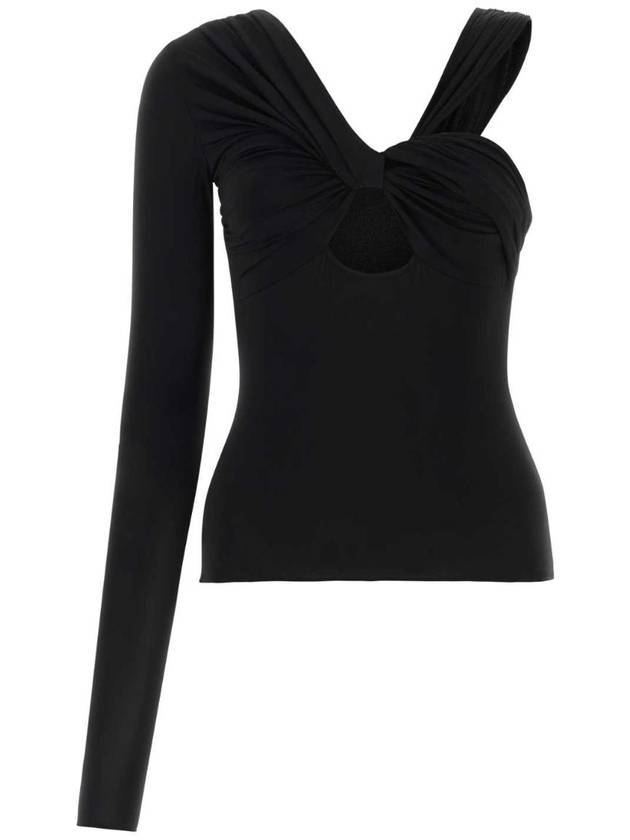 넨시 도자카 블랙 스트레치 비스코스 탑 NDSS23TOP040 BLACK