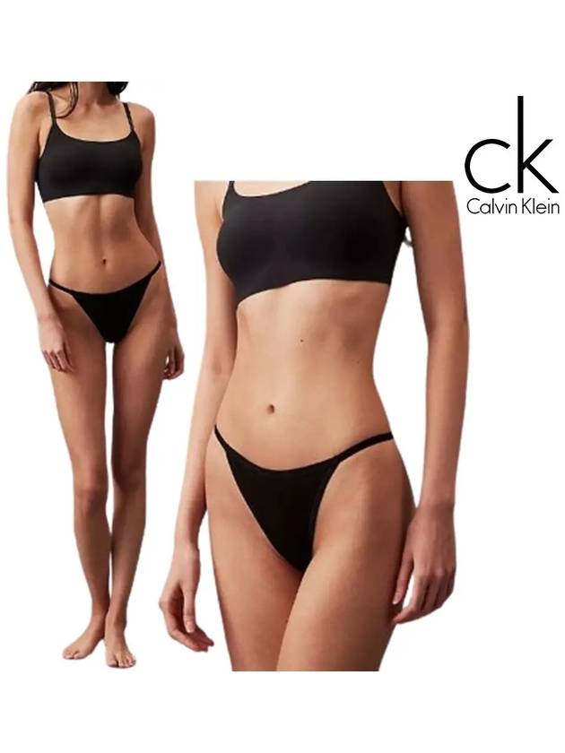 캘빈클라인 언더웨어 여성 아이딜 스트링 끈팬티 블랙