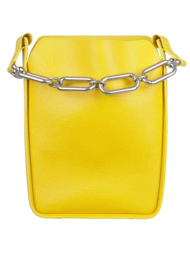발렌시아가 카프스킨 툴 체인 토트 백 옐로우