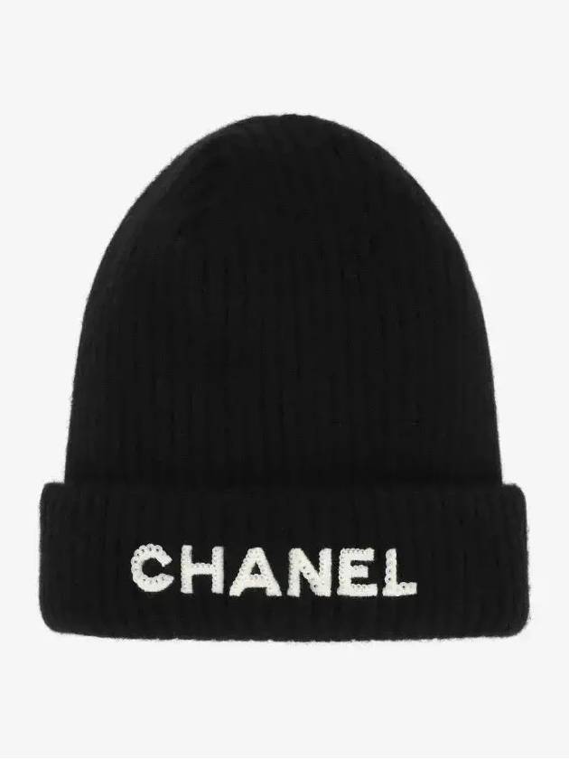 샤넬 비니 캐시미어 & 블랙 화이트 니트모자