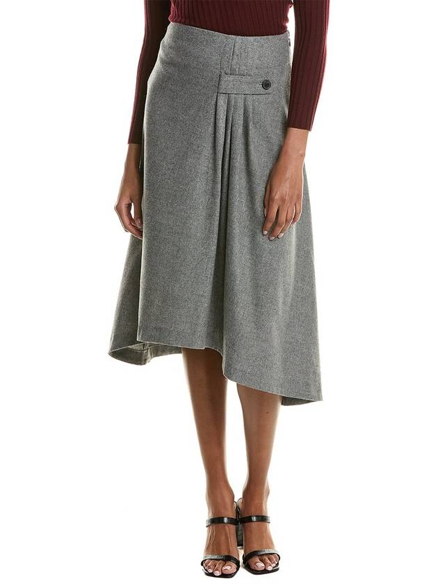 울블렌드 하이로우 스커트 Wool blend High low Skirt