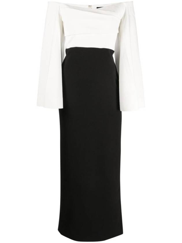 솔레이스 런던 여성 ELIANA MAXI DRESS OS36030CREPEKNITYOSHIOCREAM BLACK